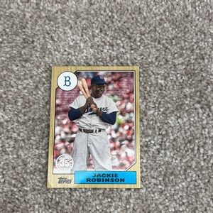Topps Jackie Robinson Card with Blue and Tan Accents